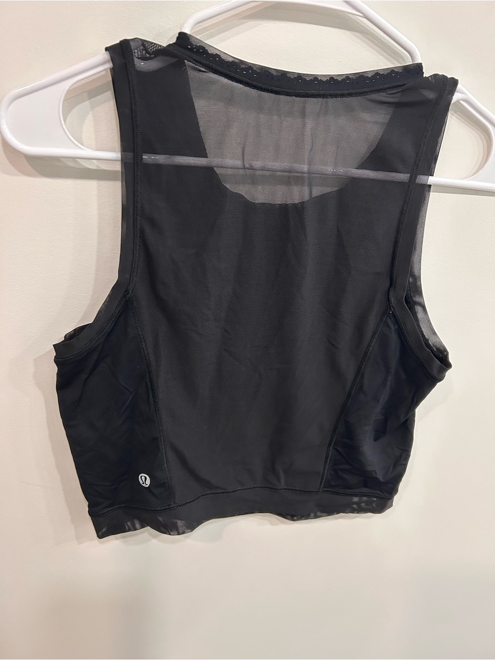 lululemon athletica Black Mesh-Back Sports Bra Crop